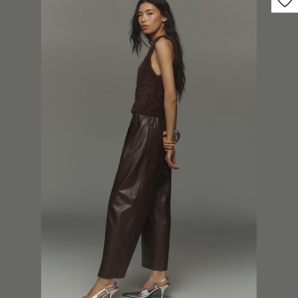Anthropologie The Izzie Relaxed Pull-On Barrel Pants by Pilcro: Faux-Leather - Picture 3 of 3